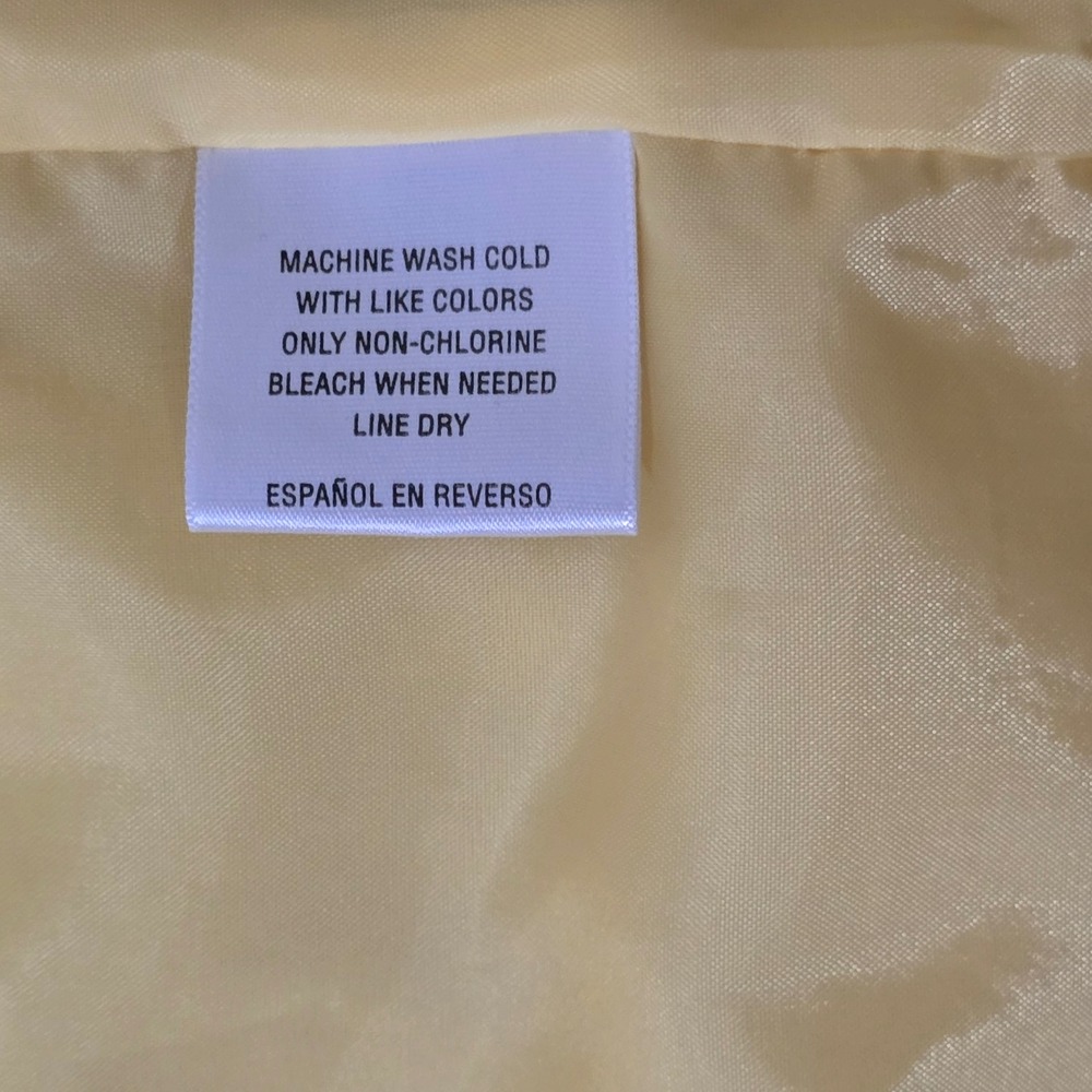 Water Resistant Yellow Raincoat Gingham Lined Hood Nautical Anchor 1 Button Gone - Picture 4 of 9
